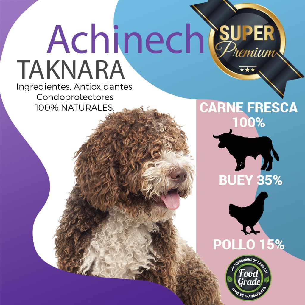 pienso para perros buey y pollo solo ingredientes naturales, achinech taknara